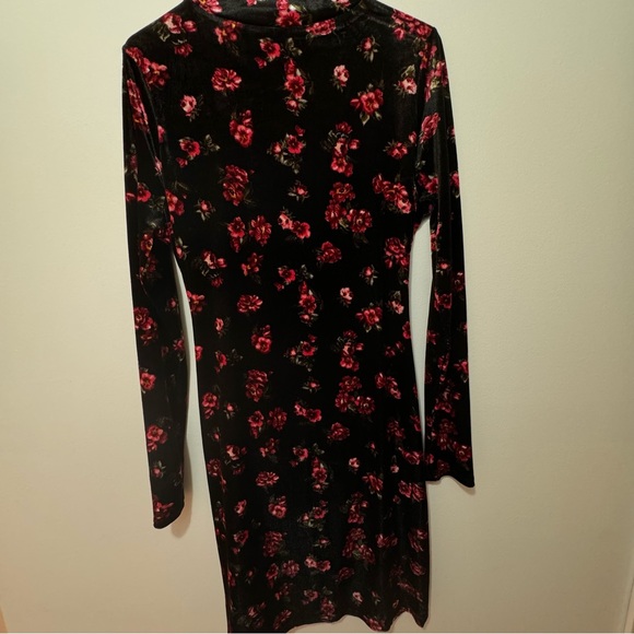 Velvet Floral Dress - Picture 1 of 3